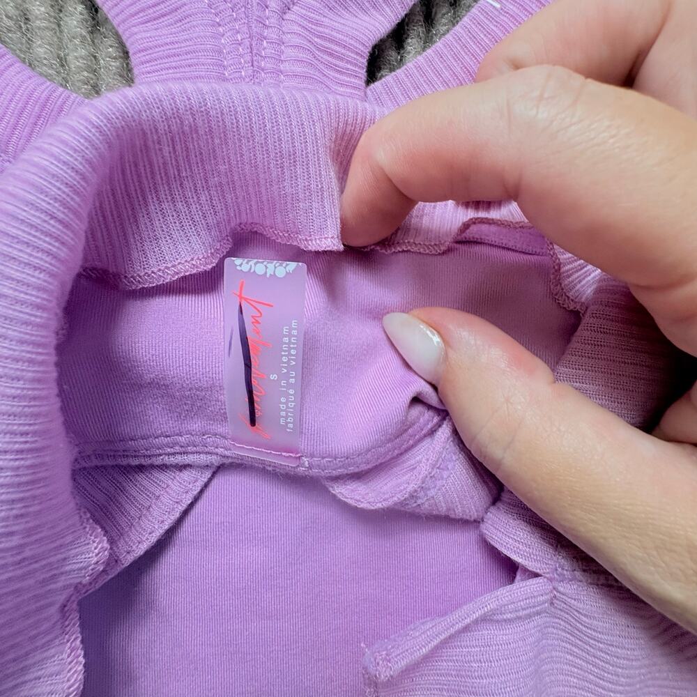 FREE PEOPLE MOVEMENT Feels Like Summer Crop Bright Orchid Purple S - Picture 3 of 3